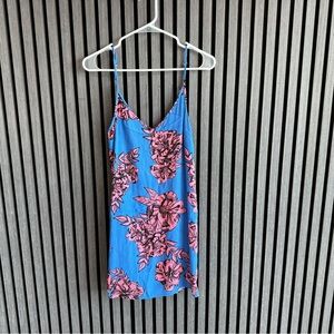 Blue and Pink Floral Slip Dress